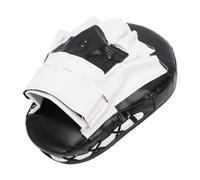 Generic Boxing Curved Punching Mitt Ergonomic PU Leather Pad for Taekwondo Training, Adults and Kids, Improves Techniques, Long Lasting Use for Muay Thai, Premium Material (Black and White)