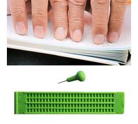 Generic Braille Writing Slate Lightweight Durable 4 Lines Braille Learning Tool for Blind Students 21.8x4.4x0.7cm Plastic 1 Set