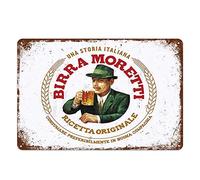 Generic Brands Birra Moretti Beer Italian brewery Metal Plaque, Retro Decor for Bar, Cafe, Pub, Tin Sign 8"x12" Man Cave Game Room Garage Bar