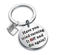 Generic Brands CHOORO I.T Helpdesk Support Worker Gift Computer Technician Gift Technical Support Have You Tried Turning It Off and On Again Keychain (Have you tried K)