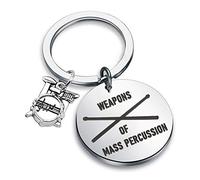 Generic Brands Drummer Keychain Weapons of Mass Percussion Drum Kit Gifts Musician Keychain Percussion Jewelry Drum Player Band Gifts (Weapons of K)