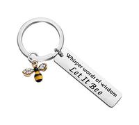 Generic Brands MYSOMY Bee Gift Bee Jewelry Whisper Words of Wisdom Let It Bee Keychain The Beatles Inspired Gift Inspirational Gift for Woman Best Friend (Let it bee key)