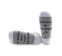 Generic Brands PYOUL 1 Pair Funny Nana Gift Do Not Disturb Nana Is Napping Socks Nana Socks Gift Nana Birthday Gift (Nana Is Napping 1 pair)