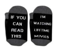 Generic Brands PYOUL 1 Pair You Can Read This I'm Watching Lifetime Movies Socks Sock With Saying Wine Sock Do Not Disturb Sock (Lifetime Movies)