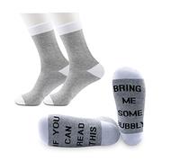 Generic Brands PYOUL 2 Pairs Champagne Gifts You Can Read This Bring Me Some Bubbly Socks Unisex Novelty Wine Socks (Bring Me Some Bubbly)