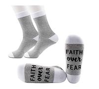 Generic Brands PYOUL 2 Pairs Christian Gift Faith Over Fear Socks IVF Socks IVF Mom/Dad Gift Lucky Fertility Socks Infertility Warrior Gift (Faith Over Fear)