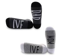 Generic Brands PYOUL 2 Pairs IVF Socks IVF Mom/Dad Socks Set Infertility Socks IVF IUI Gift Lucky Fertility Socks (IVF MOM/DAD)