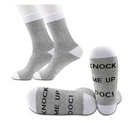 Generic Brands PYOUL 2 Pairs Lucky Transfer Socks IVF Gift Funny Socks Knock Me Up Doc Socks Ivf Egg Transfer Gift (Knock Me Up Doc)