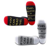 Generic Brands PYOUL 2 Pairs Nurse Gift Nurse Socks You Can Read This Nurse Is Off Duty Nurse Off Duty Socks Nurses Appreciation Gift (This Nurse Is Off Duty)