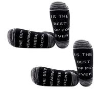 Generic Brands PYOUL 2 Pairs Pop Pop Gift The Guy Wearing These Socks Is The Best Pop Pop Ever Socks Fathers Day Present Birthday Gift (Wearing These Socks/Best Pop Pop)