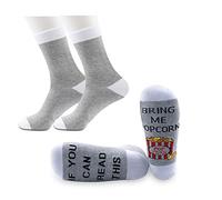 Generic Brands PYOUL 2 Pairs Popcorn Socks Snack Gifts You Can Read This Bring Me Popcorn Socks Unisex Novelty Funny Socks (Popcorn)