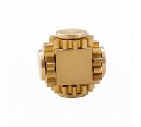 Generic Brass Desk Gadget Cube Toy Mechanical Cube Rotating Rings Finish Size Suitable for workstations study corners train rides home reading