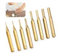 Generic Brass Drive Pin, Non-Marring Professional Brass Punch Collection, 8Pcs Restore Instruments For Assembly, 1/16 In, 3/32 In, 1/8 In, 5/32 In, 3/16 In, 7/32 In, 1/4 In, 5/16 In