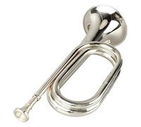 Generic Brass Military Trumpet Beginner Friendly Instrument With Mouthpiece for Marching Bands (Silver)