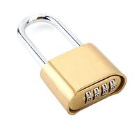 Generic Brass Padlock, Long 4 Digit Combination Lock for Outdoor Sports Gym Locker
