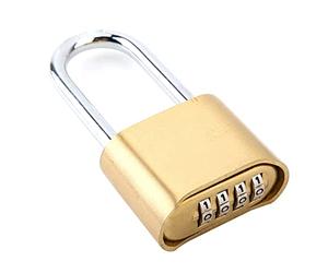 Generic Brass Padlock, Long 4 Digit Combination Lock for Outdoor Sports Gym Locker