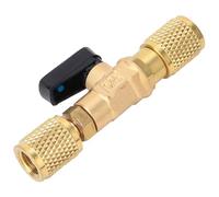 Generic Brass Refrigerant Ball Valve Adapter with High Pressure Endurance for Household and Automotive Air Conditioning Pressure-Preserving - G1/4'' Size