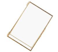 Generic Brass Retro Glass Metal Photo Frame Antique Desktop Display for 4 X 6 or 5 X 7 Vertical Photos with Open Glass, Ideal for Desk or Shelf Decor ((Place an order for 10.2x15.3cm) (4 * 6inch)