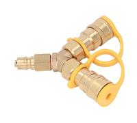 Generic Brass Rubber Quick Connect Y Splitter Easy Operation for Grills Generators Patio Heaters Pizza Ovens 3/8 Inch
