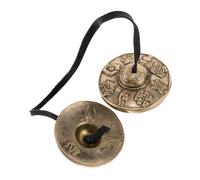 Generic Brass Tingsha Bells for Meditation and Sound Therapy Tibetan Finger Cymbals 2-piece Set for Mindfulness and Relaxation