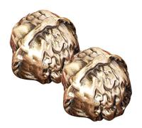 Generic Brass Walnut Hand Exercise Solid Walnut Shape Massage for Adults 1 Pair to Grip Strength and Dexterity, Stylish Chinese Collectibles for Home and Tea Table Relaxation