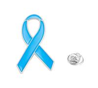 Generic Breast Cancer Awareness Ribbon Enamel Pins Lapel Badges Pink October Brooch Jewelry For Women And Men Activity Clothing Decoration Gifts for Mom Family Ladies Teens (1Pc a-Sky Blue,4cm)