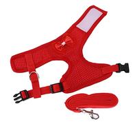 Generic Breathable Adjustable Chicken Harness with Leash, Strong and Durable, Keep Pet Chickens Safe During Walks, Mesh Cloth + Nylon Webbing (Red)