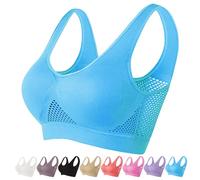 Generic Breathable Cool Liftup Air Bra, 2024 New Large Size Air Bra Breathable and Comfortable Mesh Sports Bra for Women Plus Size Bras for Women No Underwire UK Sky Blue XXXXL