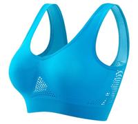 Generic Breathable Cool Liftup Air Bra, 2024 New Large Size Air Bra Breathable and Comfortable Mesh Sports Bra for Women Plus Size Bras for Women No Underwire UK Sky Blue L