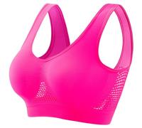 Generic Breathable Cool Liftup Air Bra, 2024 New Large Size Air Bra Breathable and Comfortable Mesh Sports Bra for Women Plus Size Bras for Women No Underwire UK Hot Pink XXXL