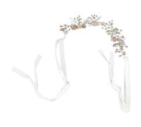 Generic Bridal Crystal Headband Exquisite Leaf Flower Design Elegant Wedding Headpiece for Bride, Crystal Material, Ribbon for Comfort, Adjustable Size for Various Hairstyles, Birthday Party