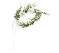 Generic Bridal Headband Plastic Decorated with Simulation Flowers Elegant Ivory Floral Crown Headband Will Not Hurt Your Hair for Women for Weddings and Parties