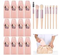 Generic Bridesmaid Present, 12 Sets Travel Makeup Brushes, Makeup Brush Bag with 8 Brushes