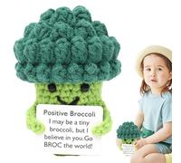 Generic Broccoli Motivation - Handmade Positive Point Toy with Encouragement Card, Plush Toy 8x6.3x6.3cm, Inspirational Gift For Women Office Decoration Hook