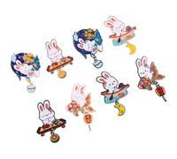Generic Brooch Pin 8PCS Bunny Cartoon Animal Zinc Alloy Lapel Badge for Women’s Jackets and Formal Events Accessories
