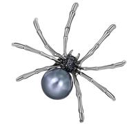 Generic Brooch Pin with Delicate Making Spider-shaped Elegant Silver Alloy for Ladies, Fashion Jewelry Accessory Adorable Design Suitable for Weddings and Parties