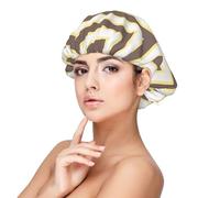 Generic Brown Arrow Print Sleep Cap Satin Bonnet Night Sleeping Soft Hair Turbans For Women And Girls