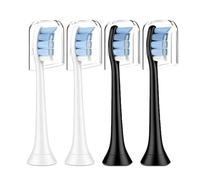 Generic Brush Heads, Compatible with Philips, 4100 5100 6500 C3 | W3, DiamondClean(Smart)9000, 9400, HX9322, HX9331, HX9332, HX9334, HX9336, HX9340(2White 2Black)