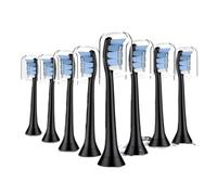 Generic Brush Heads, Compatible with Philips, 4100 5100 6500 C3 | W3, DiamondClean(Smart)9000, 9400, HX9322, HX9331, HX9332, HX9334, HX9336, HX9340(8pcs Black)