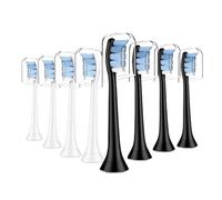 Generic Brush Heads, Compatible with Philips, 4100 5100 6500 C3 | W3, DiamondClean(Smart)9000, 9400, HX9322, HX9331, HX9332, HX9334, HX9336, HX9340(4White 4Black)