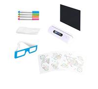 Generic Building for Toddlers 2 Pad Light Up LED Drawing Tablet With Extras Includes Wipe Board Cloth 3D Glasses Pattem Paper LED Lamp Holdte Transparent Drawing Board Handheld Water Games for (A, On