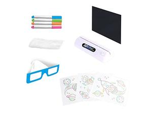 Generic Building for Toddlers 2 Pad Light Up LED Drawing Tablet With Extras Includes Wipe Board Cloth 3D Glasses Pattem Paper LED Lamp Holdte Transparent Drawing Board Handheld Water Games for (A, On