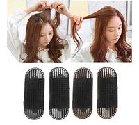 Generic Bump It Hair Volume Inserts 4Pcs Sponge Hair Bump Base Fluff Puff Pins with Plastic Metal Clips for Wedding Party Daily Use (1# breathable black)
