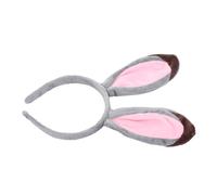 Generic Bunny Ear Headband Prom Props Hair Bun Halloween Animals Cute Snout Head Band Hare Tutu Skirt Hair Beads Bunny Headband Red Bunny Ears Bunny Costume Hairband Grey Plush