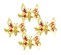 Generic Butterfly-shaped Girl Hair Accessory Metal Hairpins with Spring Design and Fluttering Effect, 4pcs Golden Hair Clips for Stylish Everyday Wear