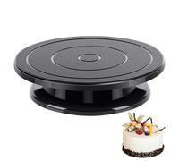 Generic Cake Turntable - Rotating Cake Stand | Cake Spinner | 11-Inch, Lightweight & Sturdy | 360-Degree Rotation | Black, Polypropylene, Round, Matte Finish | Food Safe, Dishwasher Safe