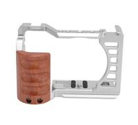 Generic Camera -Cage -Rapid Settings Pages Wood Handle Cage Aluminum Alloy Ergonomically 1/4in 3/8 CC (Silver)