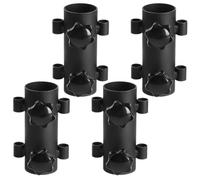 Generic Camping Awning Canopy Pole Holder 4pcs Black Canopy Pole Fixed Tube with Easy Installation and Large Aperture for Outdoor Camping
