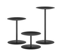 Generic Candle Holder Set - 3 Pc Wrought Iron Black Candle Holders - Multi-purpose - 9cm/10cm/15cm - Black Iron Candle Holders