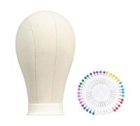 Generic Canvas Block Head Training Stand for Styling And Scarves with 40 Pins, Head 58cm
